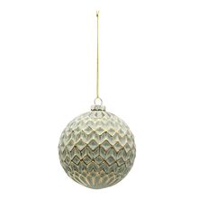 Vánoční ozdoba - koule se zlatým vzorem 10 cm, Clayre & Eef