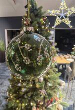 Vánoční ozdoba - koule zelená průhledná