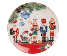 Dekorace - Dezertní porcelánový vánoční talířek s Louskáčky