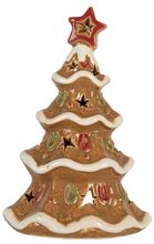 Clayre & Eef Perníkový stromek na čajovou svíčku Gingerbread Cott - 11*8*17 cm