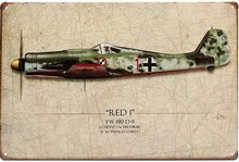 Retro Plechová cedule Red 1 FW 190 D-9