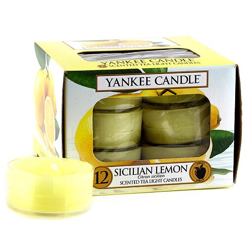 Yankee candle Svíčky čajové Sicilský citrón,   12 ks