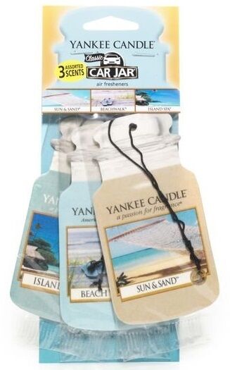 Yankee Candle papírové visačky, Mix vůně - Sun & Sand/Beachwalk/Island Spa