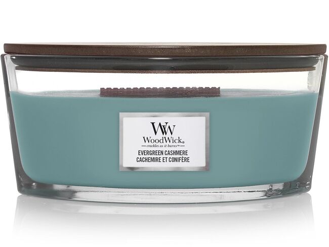 WoodWick svíčka loď Evergreen Cashmere