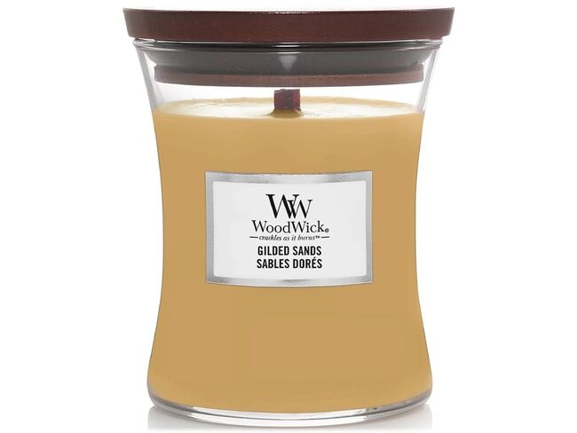 WoodWick střední svíčka Gilded Sands