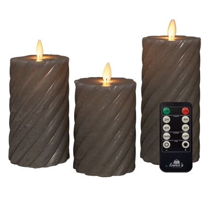 Sada 3 LED svíček z pravého vosku